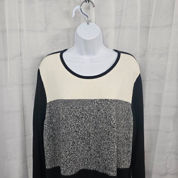 Talbots Dress Black Gray Knit Midi Shift Classic Preppy Office Business 3X - Picture 2 of 10